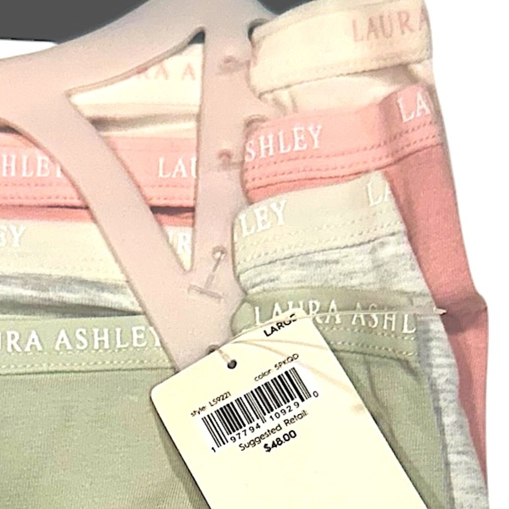 LAURA ASHLEY 5 Pack Panties Cotton Spandex Tag Free Pastel Neutral NWT Large - Picture 13 of 13